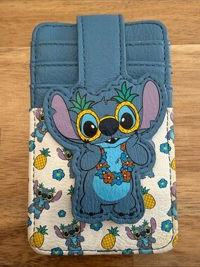 Disney Blue Stitch Card Holder with Pineapple Motif